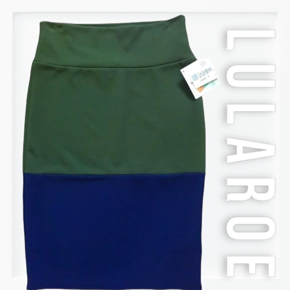 NWT Lularoe Color Block Knee Length Pencil Skirt sz S - Picture 1 of 9